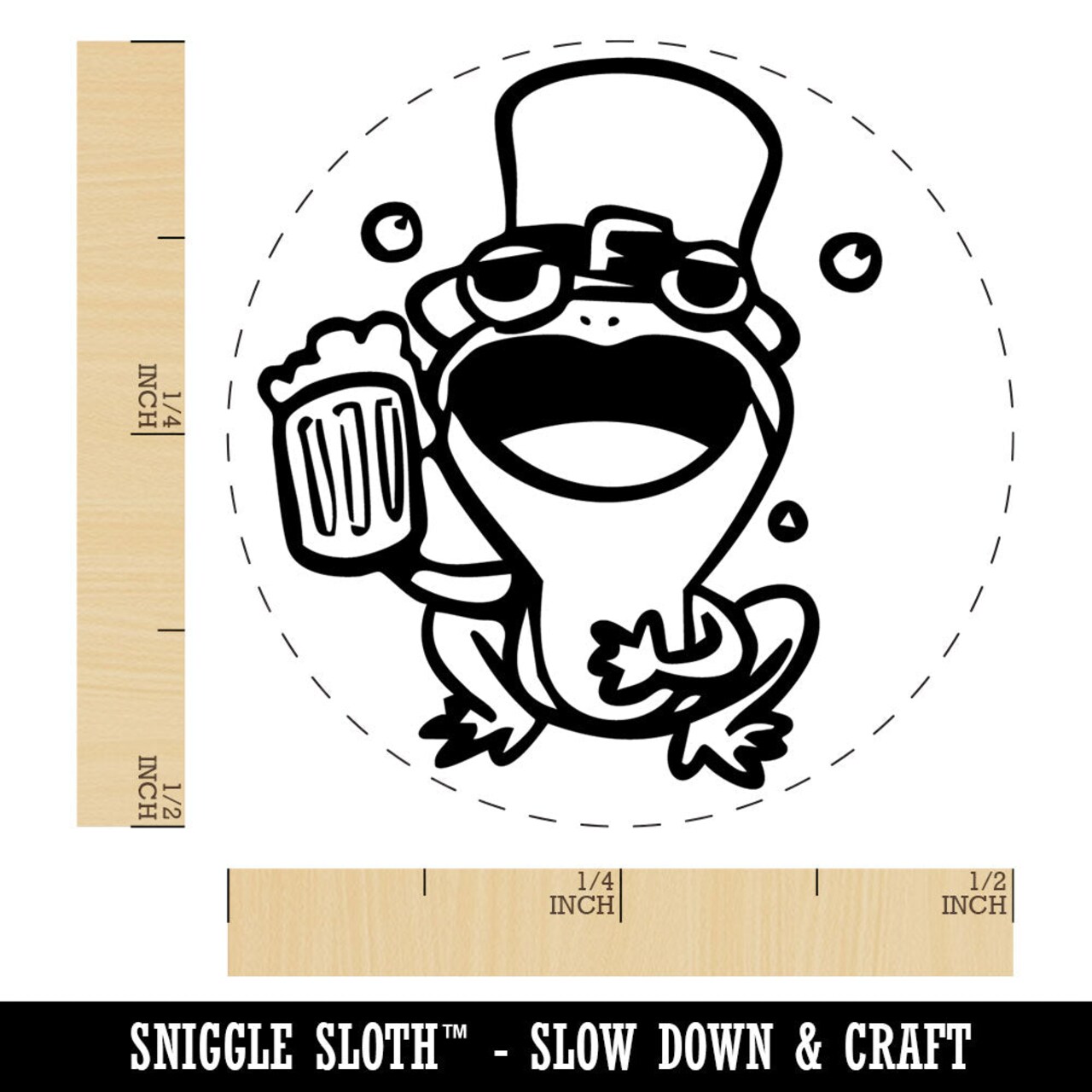 Singing Beer Frog Leprechaun Hat Saint Patricks Day Rubber Stamp for Stamping Crafting Planners
